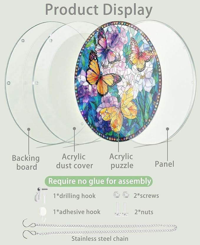 Acrylic Puzzle Suncatcher, Colorful Butterfly Flower Sun Catcher - Image 6