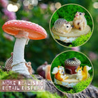 Fairy Garden Accessories, 7 Pieces Squirrel & Hedgehog Resin Figures - Image 6