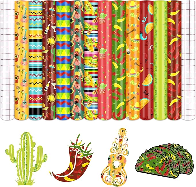 Tintnut Cinco De Mayo Permanent Vinyl 12 Pcs 12x10in Mexico Adhesive Vinyl | by Tintnut