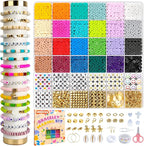 JQEEYGV 5500pcs Clay Beads Bracelet Making Kit 24 Colors Flat Preppy Beads by JQEEYGV