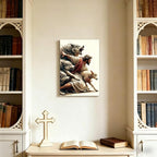 Framed Jesus and Lamb Canvas Wall Art - Image 3