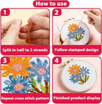 ZOIIWA 6PCS Summer Themed Flower Cross Sewing Kits - Image 4