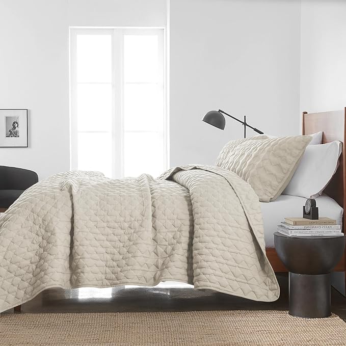 WDCOZY Light Beige Quilt King Size Bedding Set - Image 4