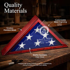 Personalized Flag Display Case for 5x9.5 Burial Flag, Laser Engraved Solid Wood - Image 7