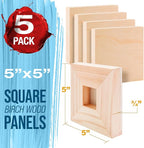 U.S. Art Supply 05" x 05" Unfinished Cradled Wood Panels - Image 2