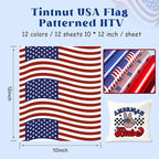 Tintnut Patriotic Flag Glitter Heat Transfer Vinyl, Independence Day theme - Image 2