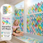 Sunbaby Window Privacy Film Stained Glass, Static Cling Decorative Rainbow - Image 3