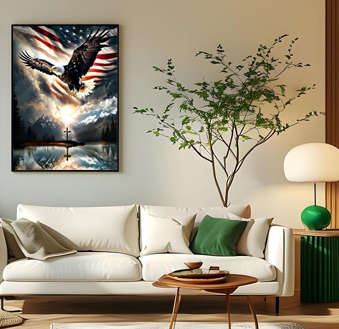 GXGLLPZBY Diamond Art Kits for Beginners, US Flag Eagle Diamond Painting Kits - Image 2