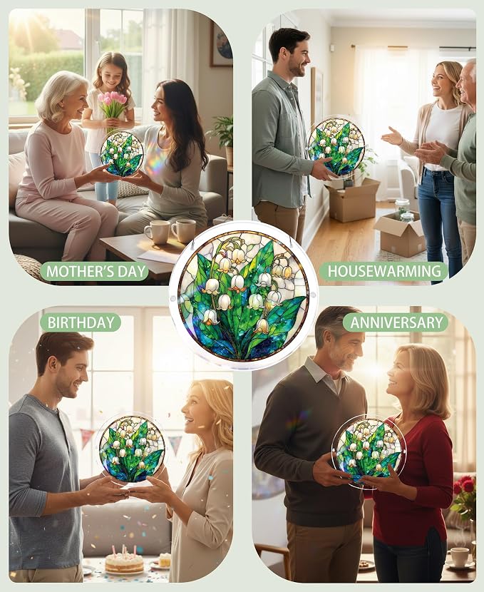 Acrylic Puzzle Suncatcher, Lily Valley White Sun Catcher - Image 4
