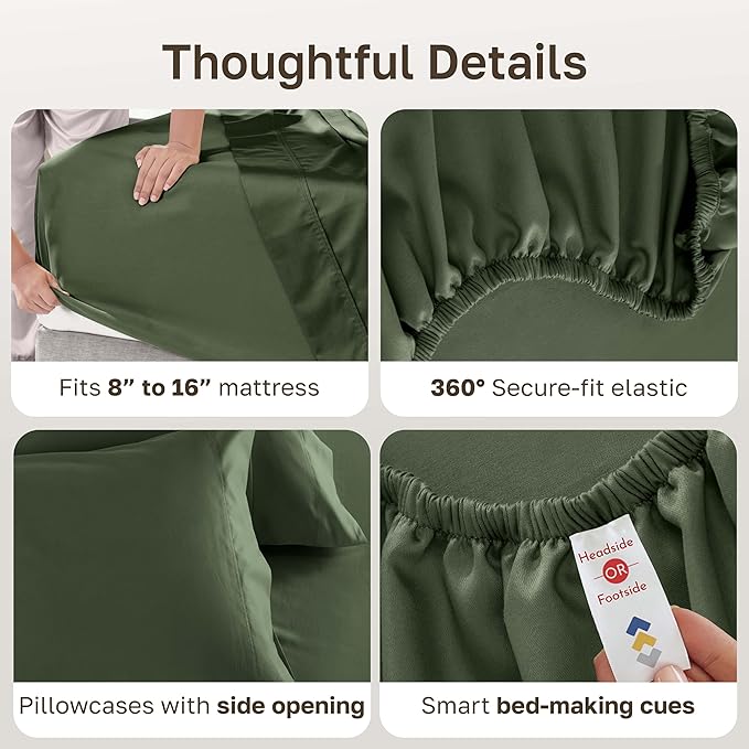 California Design Den Full Size Bed Sheets Cotton Set - Image 5