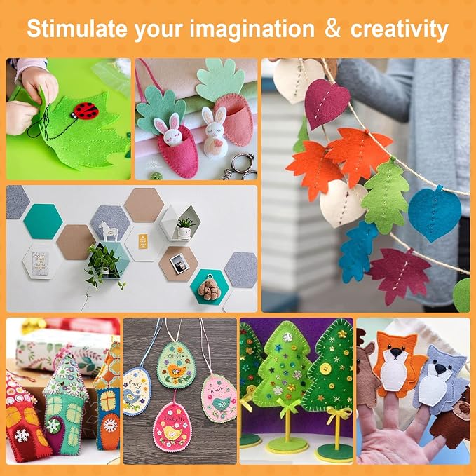 8 x 12 Inches Felt Sheets for Crafts, 1mm Thick, Stiff Paper for DIY Sewing - Image 6