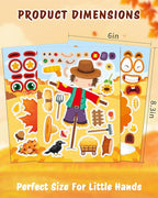 Aowplc 48 Sheets Fall Make a Face Stickers, 12 Designs Fun Fall Crafts - Image 5