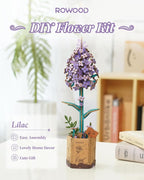 rowood 3D Puzzles for Adults, Mother's Day Wooden Artifical Flower Craft Kit - Image 2