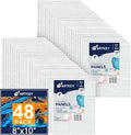 Artkey Canvases for Painting 8x10 Inch 48-Pack, 10 oz Primed 100% Cotton White by Artkey