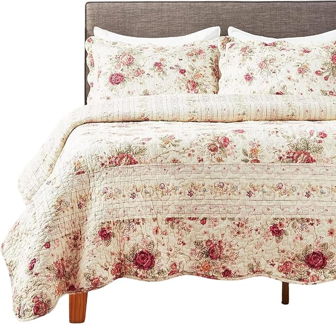 Greenland Home Antique Rose 100% Cotton Heirloom-Quality Quilt Set, 2-Piece by GreenlandHome