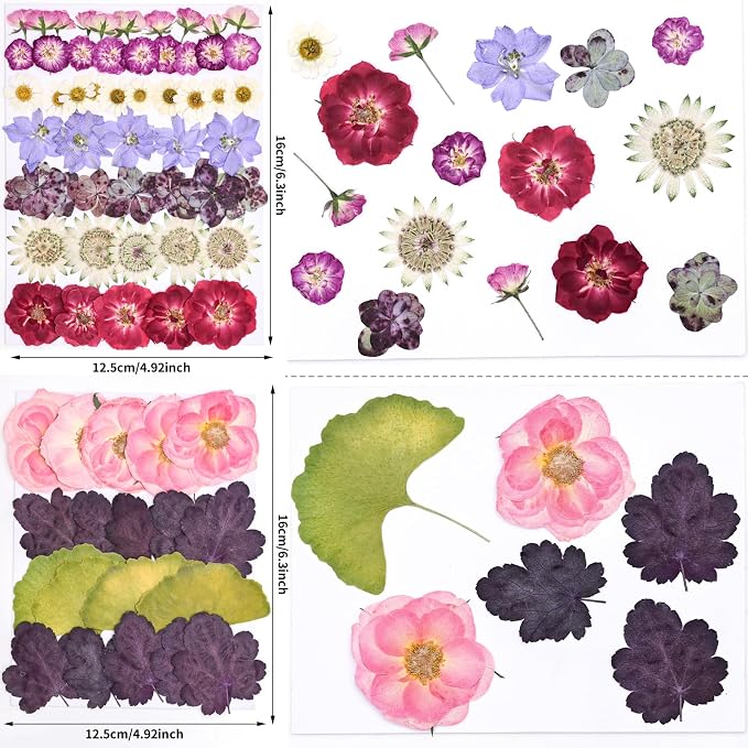 146pcs Dried Pressed Flowers for Crafts, Dried Flowers for Resin, Scrapbooking - Image 3