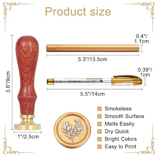 Yoption Wax Seal Kit, Eucalyptus Wax Seal Stamp, Wine Packages - Image 6
