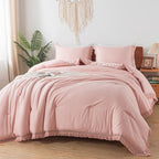 Andency Pink Comforter Set Queen Size by Andency