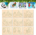 COCHIE 10 Pieces Large Christmas Unfinished Wood Crafts to Paint by COCHIE