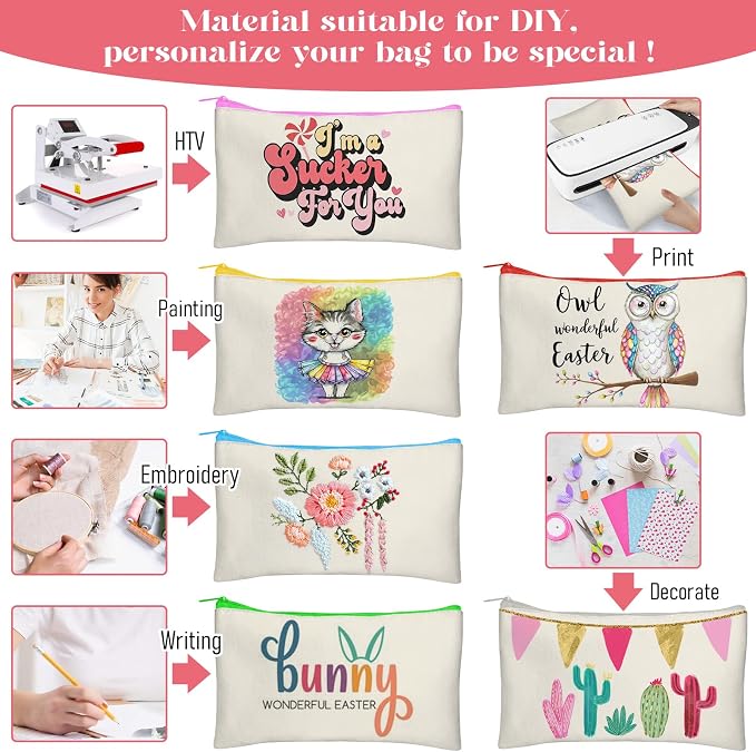 Legigo Blank Canvas Bag Zipper Pouch Makeup Bags Bulk - Image 6