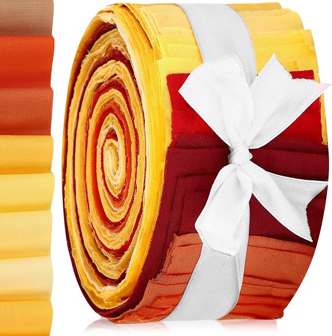 Hosuly 40 Pcs Gradient Orange Fabric Fall Jelly Quilting Strips Yellow Orange by Hosuly