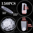OIIKI 150Pcs Clear Acrylic Keychain Connector Snap Tabs, Plastic Keychain Clips - Image 2