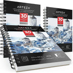 ARTEZA Watercolor Paper, 30 Sheets Each, 5.5x8.5 Inches Water Pad, Spiral Bound - Image 4