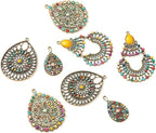 8Pcs Alloy Western Bohemian Teardrop Charms Antique Bronze Tibetan Style - Image 7