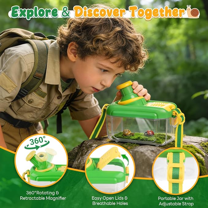 Bug Catcher for Kids, Magnifying Glass Butterfly Net Kids Binoculars, Outdoor - Image 5