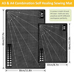 2 Pcs Large Cutting Mat Self Healing, Double Sided, Grid Line And Angles Help - Image 4