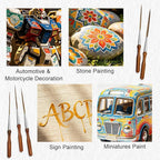 5Pcs Ox Ear Painting Detail Paint Brushes，Long Liner Brushes Fine Point Tip - Image 7