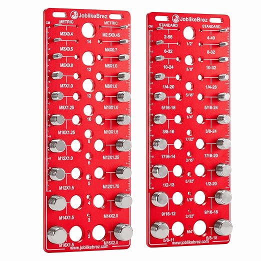 Thread Checker, 60 Nut and Bolt Thread Checker, 20 Standard & 20 Metric & 20 by JoblikeBrez