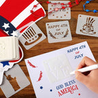 Augshy 56 Pack 4th of July Patriotic Stencils - Image 5