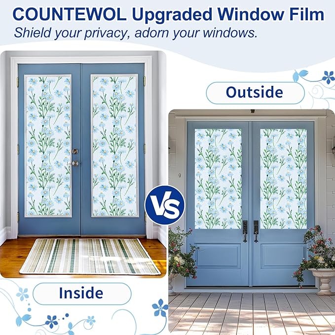 Countewol Privacy Window Films Stain Glass Cling No Glue Anti-UV Window Sticker - Image 5