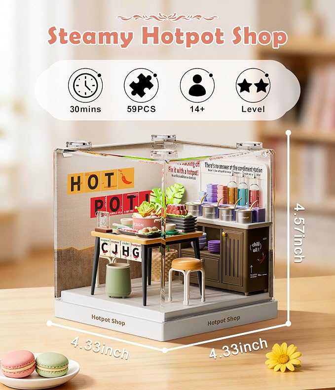 Hotpot Shop Miniature House Kit, Plastic DIY Dollhouse - Image 2