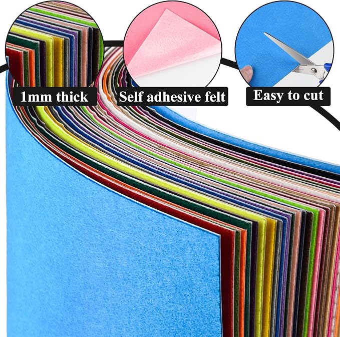 10PCS Brown Self Adhesive Felt Fabric Sheets Sticky Felt Sheets - Image 3