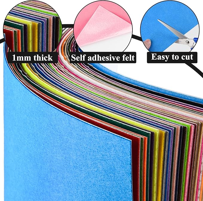 10PCS Green Self Adhesive Felt Fabric Sheets Sticky Felt Sheets - Image 3