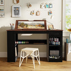 Verano Garden 55.1" Drafting Table, Craft Art Table, Computer Desk | Storage - Image 7