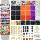 YMSDZHL 3300+PCS Clay Beads Bracelet Making Kit, Halloween DIY Flat Preppy Beads by YMSDZHL