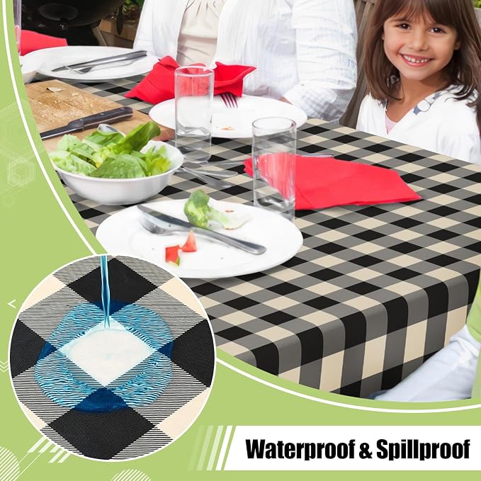 Smiry Square Table Cloth, Waterproof Vinyl Tablecloth - Image 2