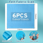 HaoFeiJH 6 Pcs Blue Soft Felt Fabric Sheets - Image 2