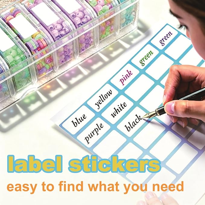 Bead Organizer Box 8-Piece Small Beads Storage Cases and Plastic Container - Image 6