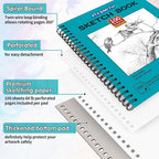 FIXSMITH 9"X12" Teal Sketch Book, 400 Sheets Spiral Sketchbook, Acid Free - Image 3