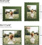 11x14 Picture Frame with Mat for 8x10, Wavy Edge Wooden Real Glass Photo Frame - Image 4