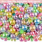 3900+ Pcs Rhinestones and Pearls Kit, 2-10mm Flatback Gems - Image 2