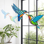 2 Packs Hummingbird Stained Glass Window, Real Handmade Stained Glass Window - Image 2