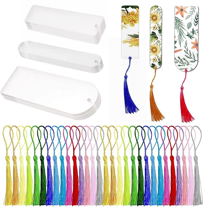 30Pcs Clear Acrylic Bookmark Blanks by GetALift