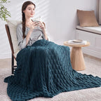Knitted Weighted Blanket for Adult, No Beads Heavy Blanket 50” x 60'' 5lbs - Image 7