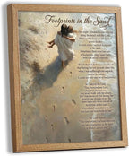 REWBKFIM Footprints In The Sand Christian Canvas Wall Art Inspirational Jesus by Unknown