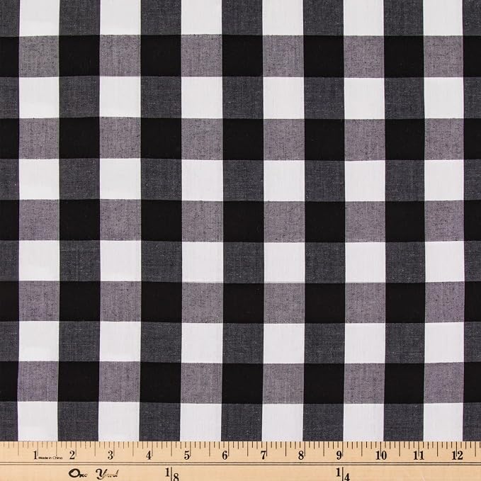 Hobby Lobby Black & White Gingham Fabric, 1 Yard | Precut Fabric - Image 8